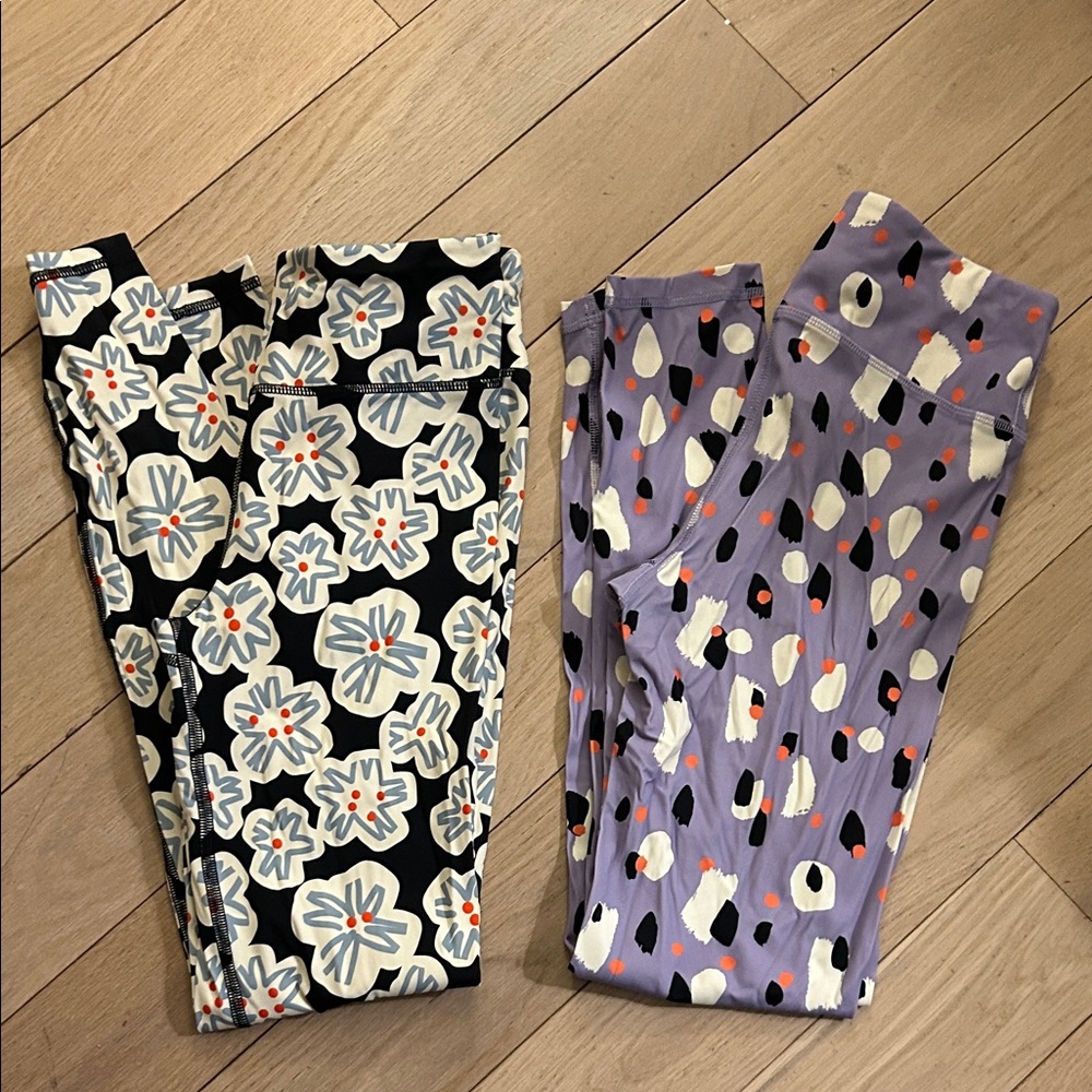 Hanna Andersson‎ Black and Purple Kids Leggings bundle size 12